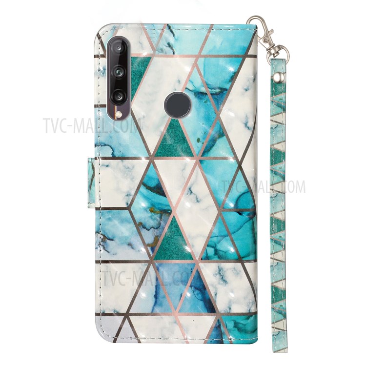 Light Spot Decor Patterned Magnetic Leather Wallet Case for Huawei Y7p/P40 lite E - Geometric Pattern-4