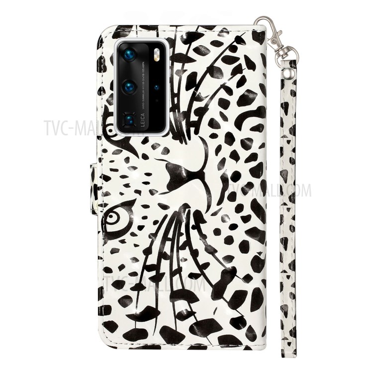 Light Spot Decor Patterned Wallet Leather Stand Case for Huawei P40 Pro - Animal-4