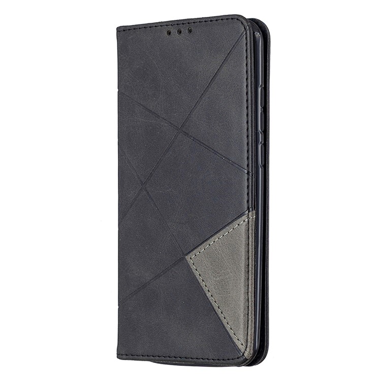 Geometric Pattern Stand Leather Cover Card Holder Case for Huawei P smart 2020 - Black-2