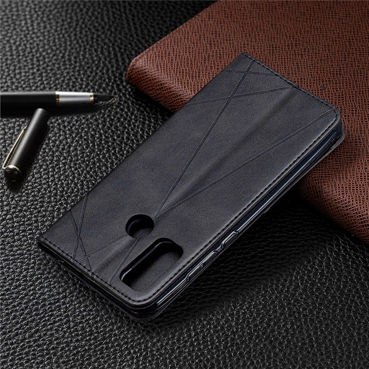 Geometric Pattern Stand Leather Cover Card Holder Case for Huawei P smart 2020 - Black-9