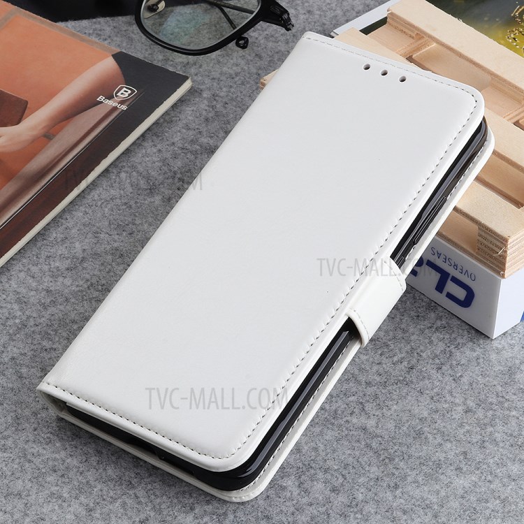 Crazy Horse Soft Leather Shell Wallet Stand Cover for Huawei Enjoy Z 5G/20 Pro - White-8