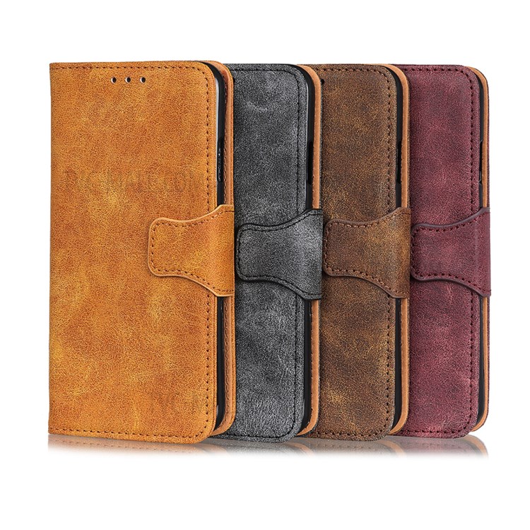 Vintage Style Leather Wallet Phone Case for Huawei Enjoy Z 5G/Enjoy 20 Pro - Grey-13