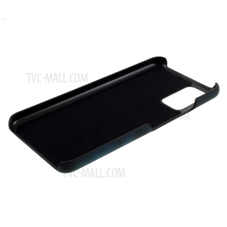 Fluorescent Color Changing PU Leather Coated PC Thermal Induction Shell for Huawei Honor View 30/Honor V30 - Black / Blue-7