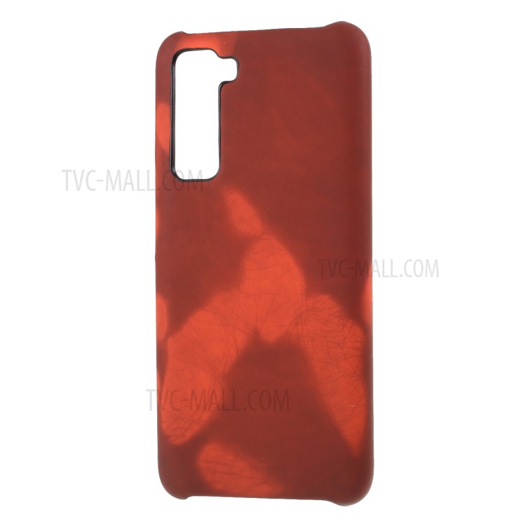 Thermal Induction PC Fluorescent Color Changing Case for Huawei nova 7 SE - Black / Red-1