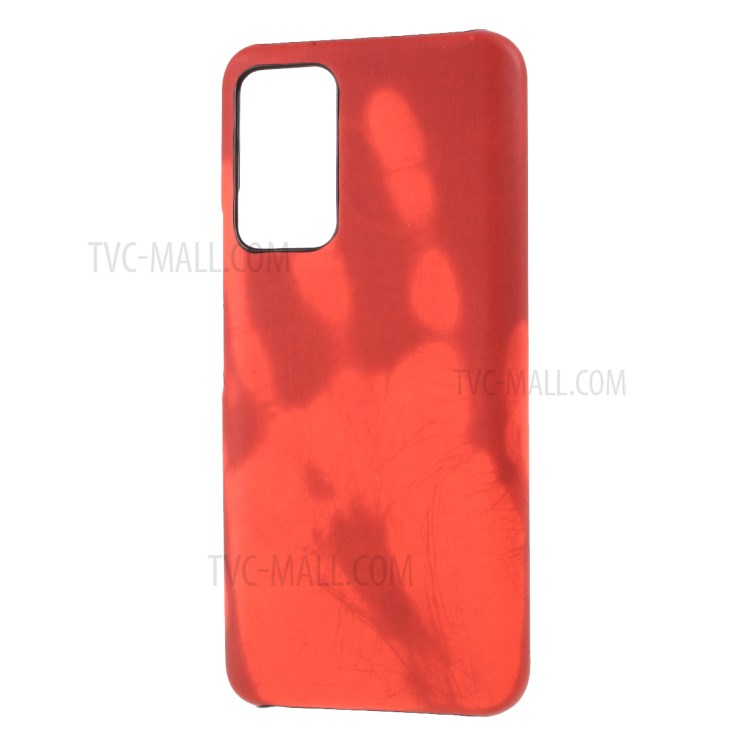 Thermal Induction Fluorescent Color Changing Leather Coated PC Cover for Honor X10 5G - Red-1
