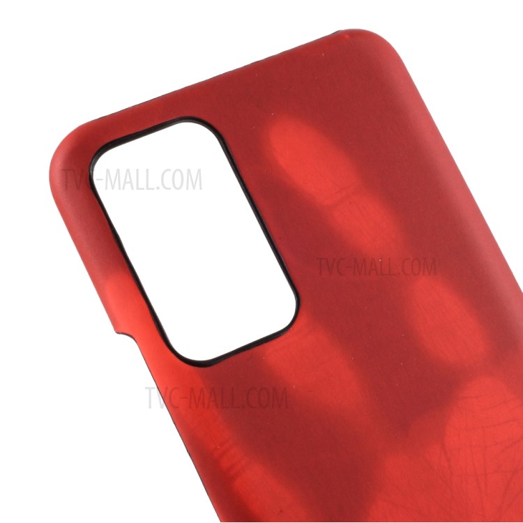 Thermal Induction Fluorescent Color Changing Leather Coated PC Cover for Honor X10 5G - Red-3
