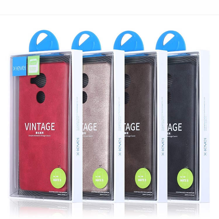 X-LEVEL Vintage Series Leather Coated Hard Case for Huawei Mate 8 - Black-8