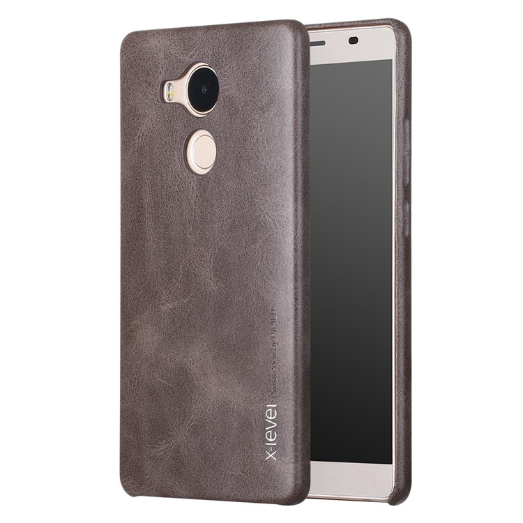 X-LEVEL for Huawei Mate 8 Vintage Series Leather Coated Hard Case - Dark Brown-1