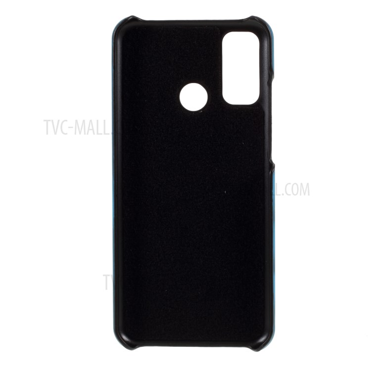 Fluorescent Color Changing Thermal Induction PU Leather Coated PC Cover for Huawei P smart 2020 - Black / Blue-2