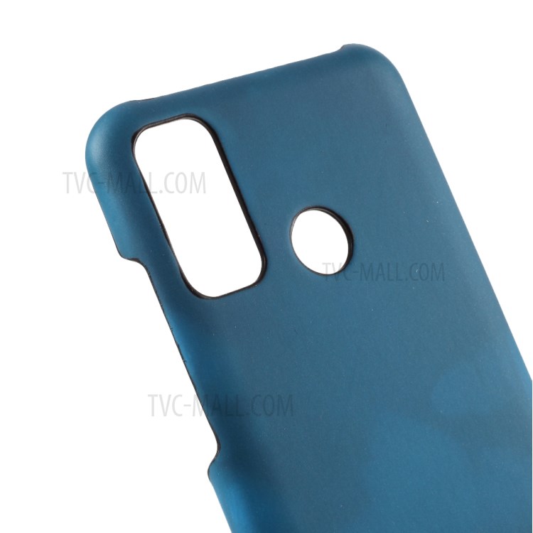 Fluorescent Color Changing Thermal Induction PU Leather Coated PC Cover for Huawei P smart 2020 - Black / Blue-3