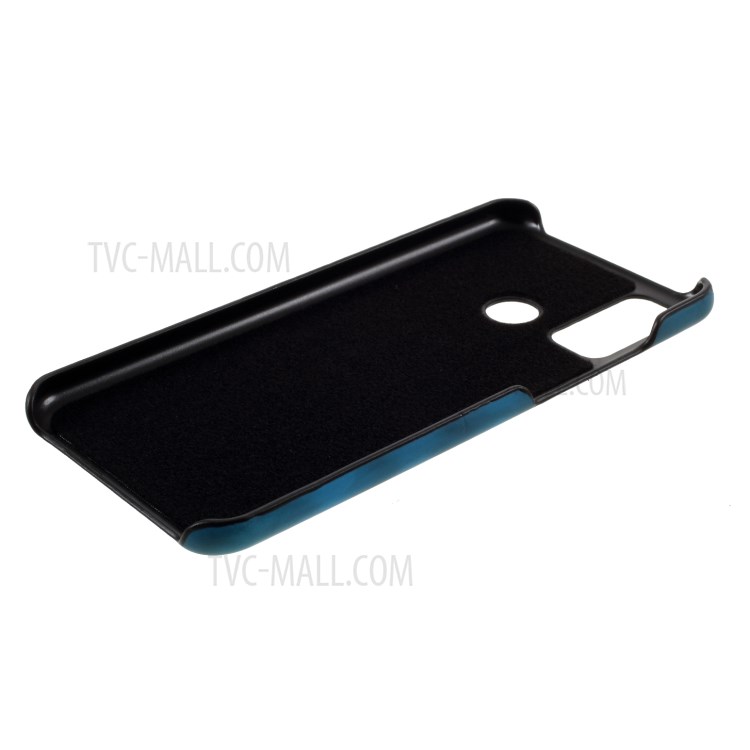 Fluorescent Color Changing Thermal Induction PU Leather Coated PC Cover for Huawei P smart 2020 - Black / Blue-6