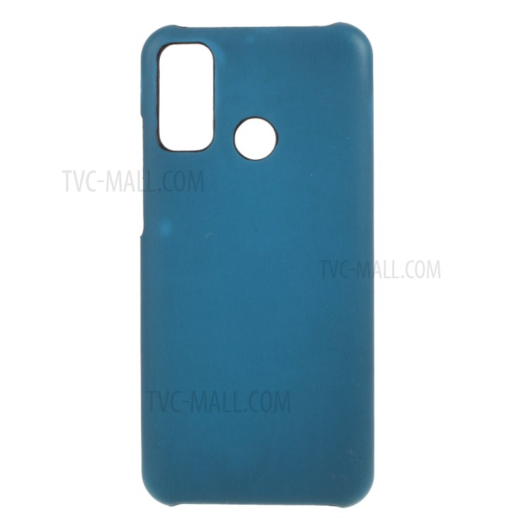 Fluorescent Color Changing Thermal Induction PU Leather Coated PC Cover for Huawei P smart 2020 - Black / Blue-7
