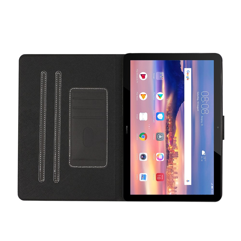 PU Leather Tablet Case Cover with Card Holder for Huawei MediaPad T5 10.1 - Black-5