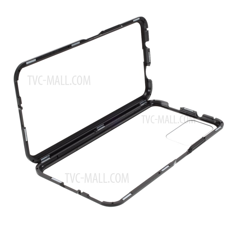 Magnetic Installation Metal Edge + Tempered Glass Full Protective Cover for Honor X10 5G - Black-1