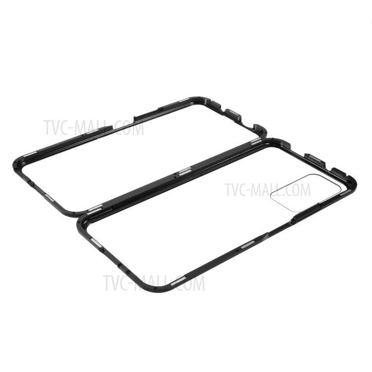 Magnetic Installation Metal Edge + Tempered Glass Full Protective Cover for Honor X10 5G - Black-2