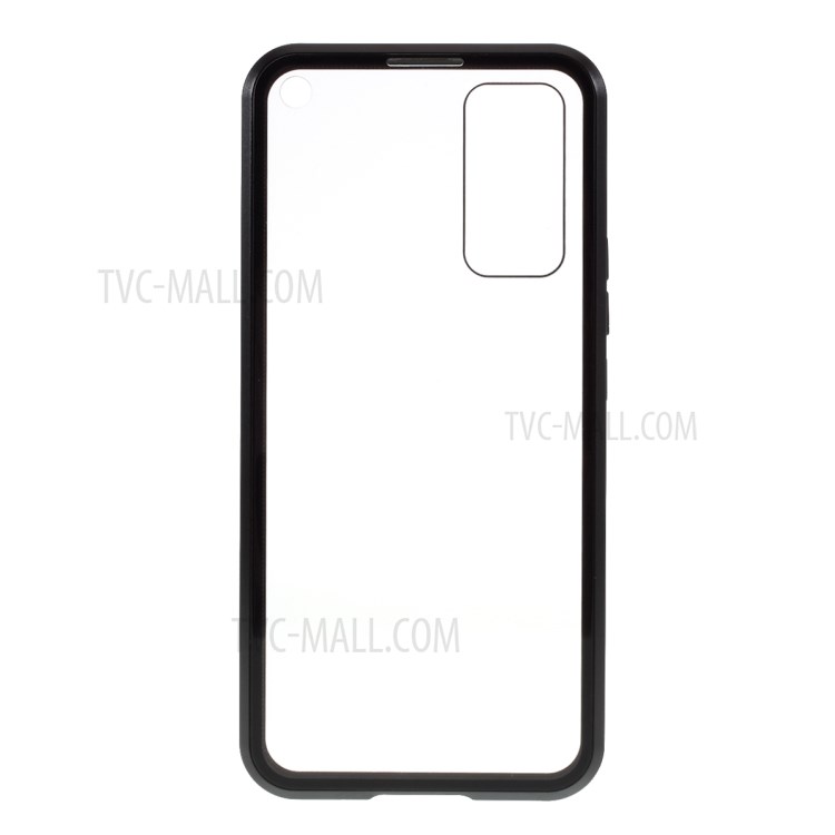 Detachable Magnetic Metal Frame + Double-sided Tempered Glass Case Shell for Honor 30 - Black-3