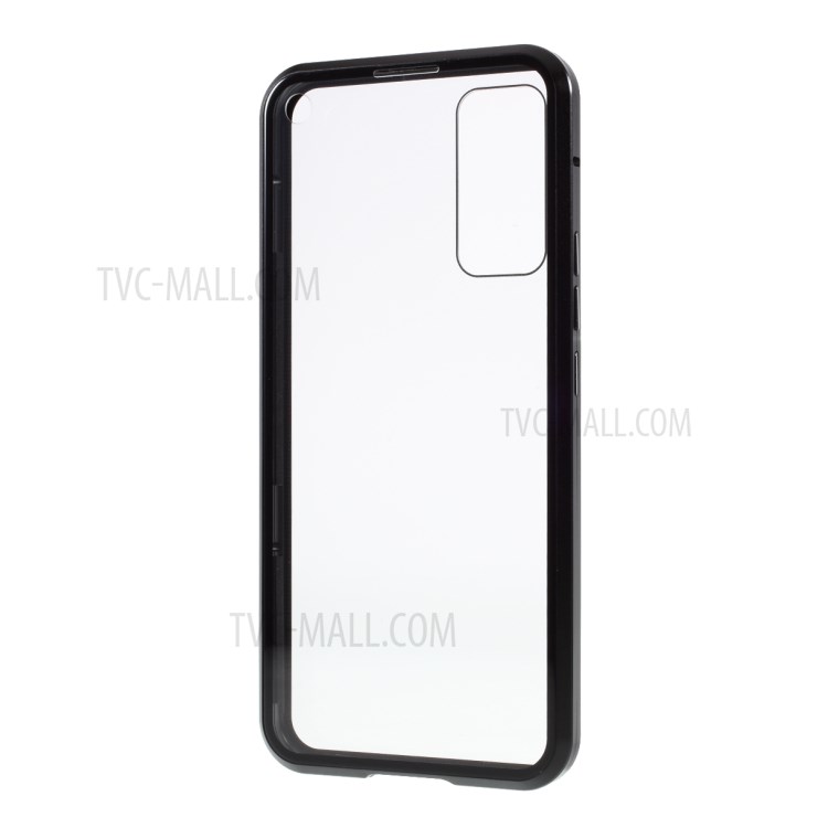 Detachable Magnetic Metal Frame + Double-sided Tempered Glass Case Shell for Honor 30 - Black-4