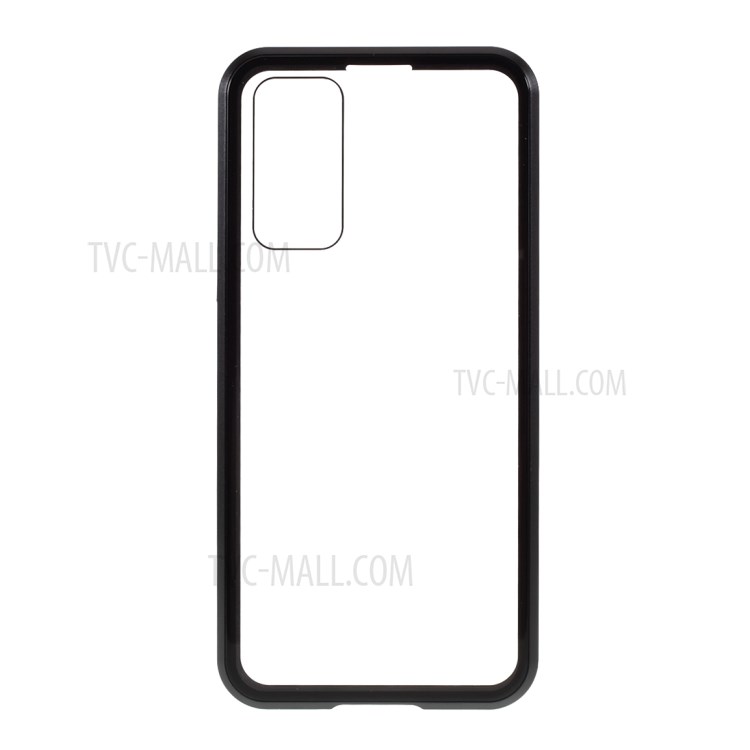 Detachable Magnetic Metal Frame + Double-sided Tempered Glass Case Shell for Honor 30 - Black-5
