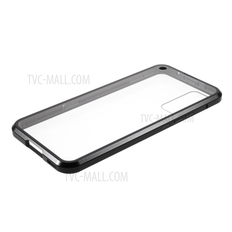 Detachable Magnetic Metal Frame + Double-sided Tempered Glass Case Shell for Honor 30 - Black-7