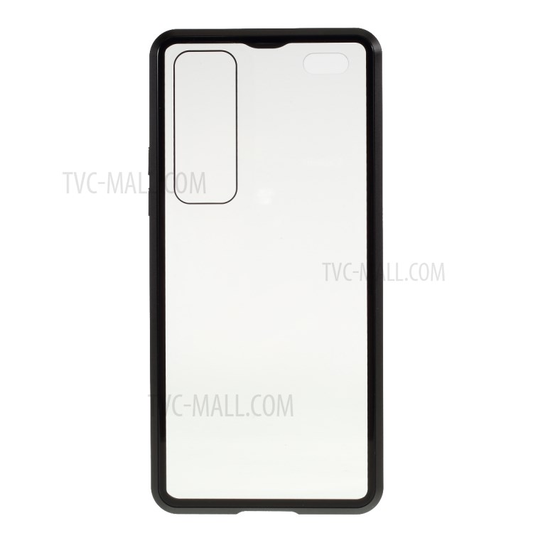 Magnetic Adsorption Metal Edge + Tempered Glass Cover for Huawei nova 7 Pro 5G - Black-5