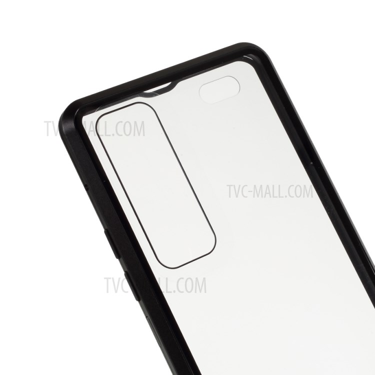 Magnetic Adsorption Metal Edge + Tempered Glass Cover for Huawei nova 7 Pro 5G - Black-6