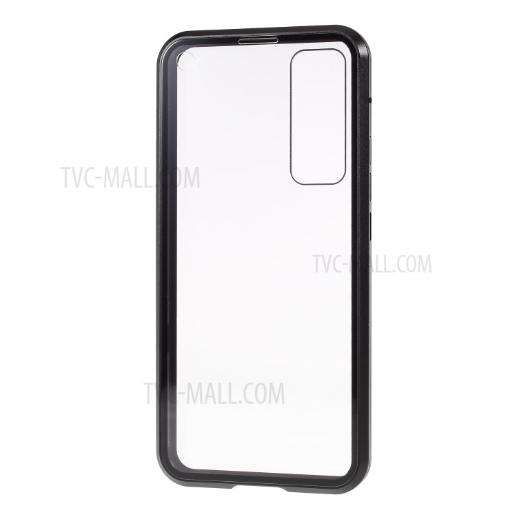 Magnetic Installation Metal Edge + Tempered Glass Cover for Huawei nova 7 5G - Black-3