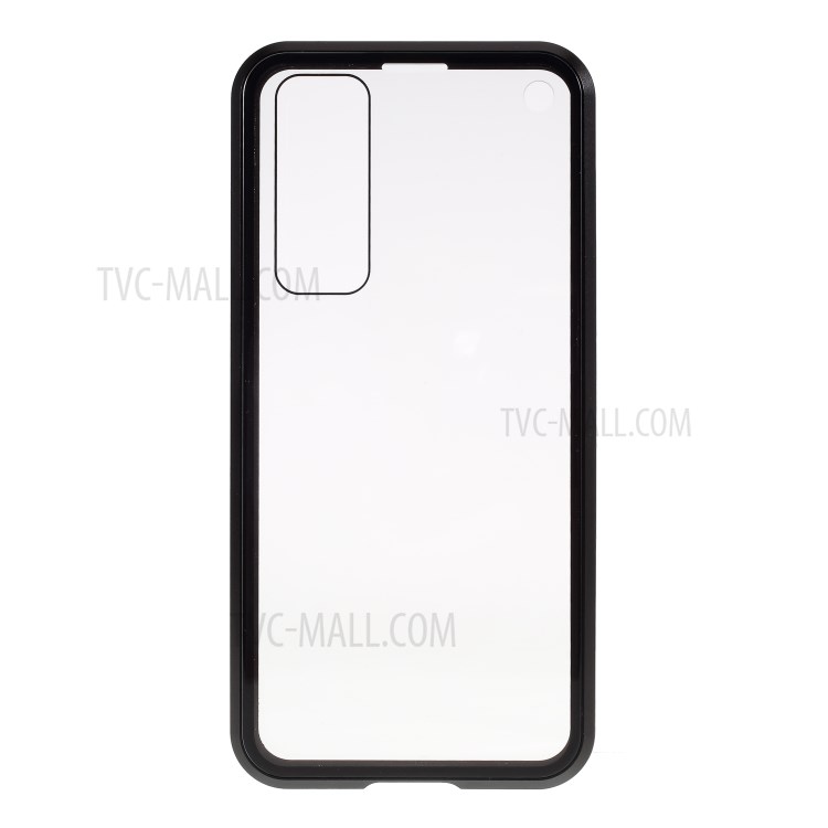Magnetic Installation Metal Edge + Tempered Glass Cover for Huawei nova 7 5G - Black-4