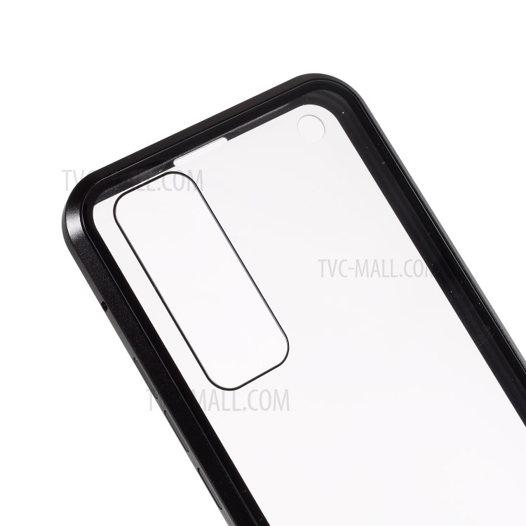 Magnetic Installation Metal Edge + Tempered Glass Cover for Huawei nova 7 5G - Black-5