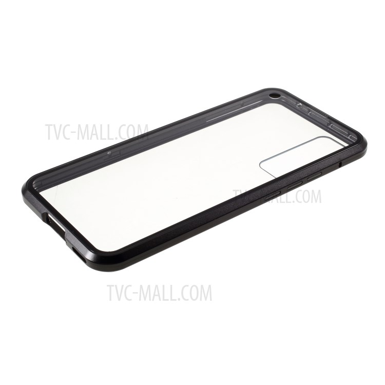 Magnetic Installation Metal Edge + Tempered Glass Cover for Huawei nova 7 5G - Black-6