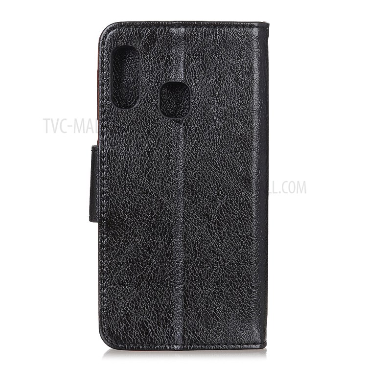 Nappa Texture Split Leather Wallet Case for Huawei Y8s - Black-10