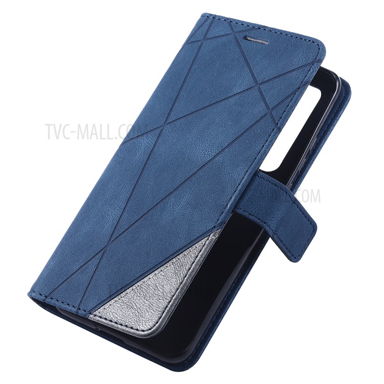 Couleur Blocage Coque De Protection En Cuir Design Élégant Pour P40 Pro Huawei - Bleu-11