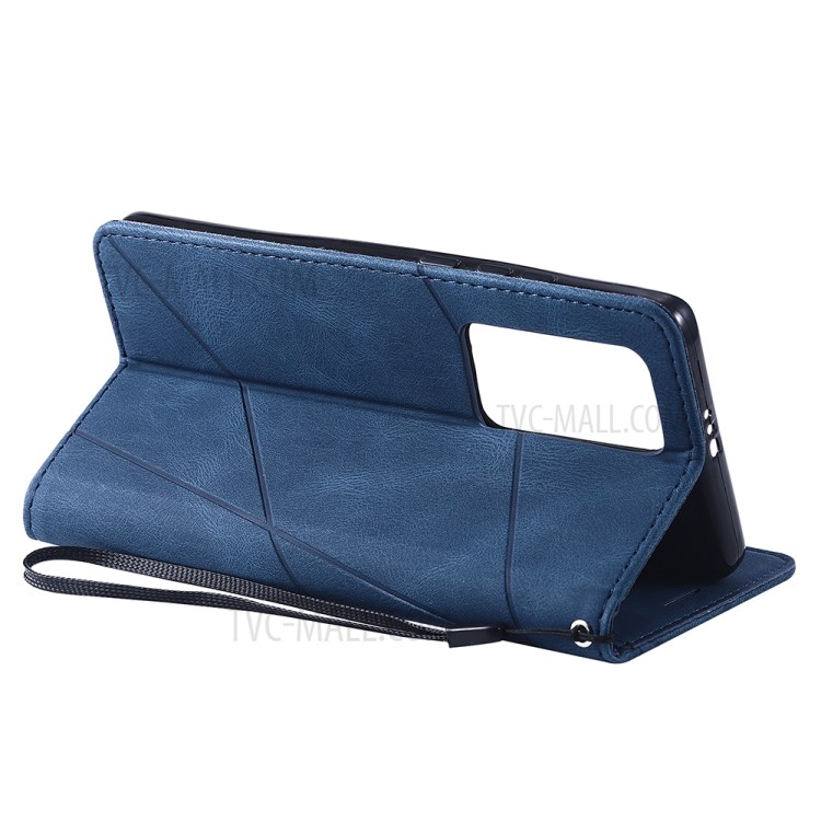 Couleur Blocage Coque De Protection En Cuir Design Élégant Pour P40 Pro Huawei - Bleu-12
