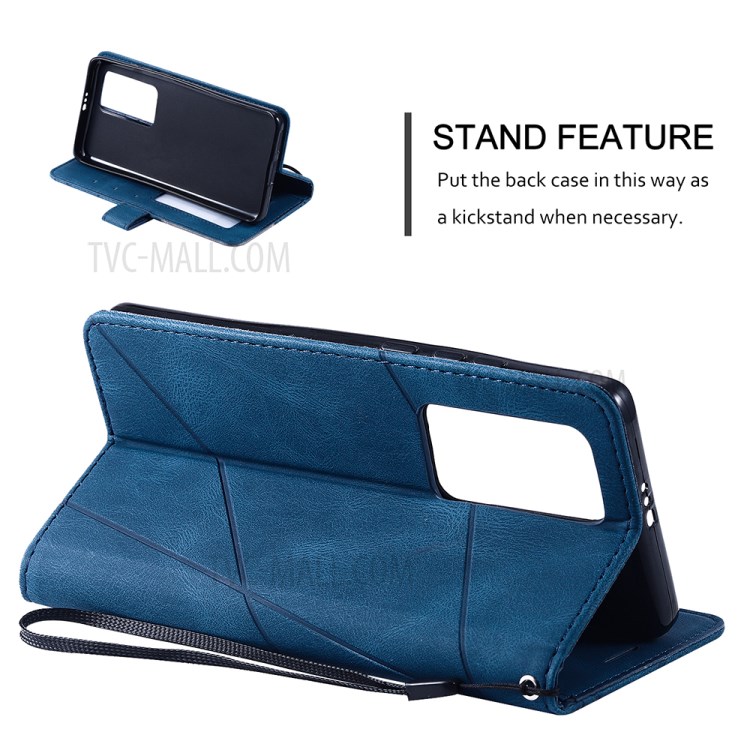Couleur Blocage Coque De Protection En Cuir Design Élégant Pour P40 Pro Huawei - Bleu-2