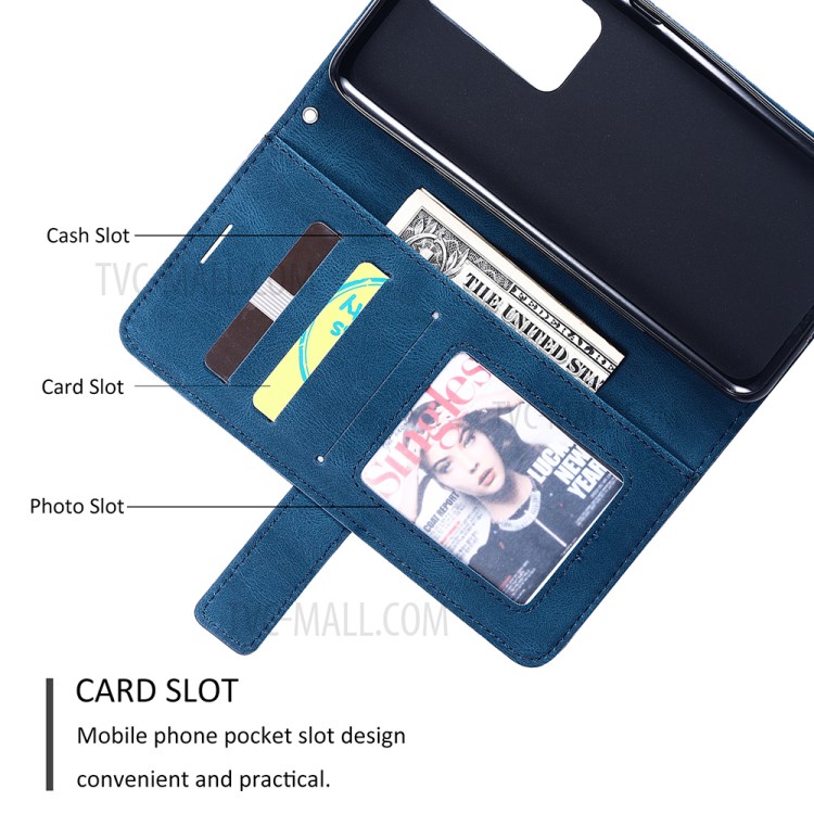 Couleur Blocage Coque De Protection En Cuir Design Élégant Pour P40 Pro Huawei - Bleu-4