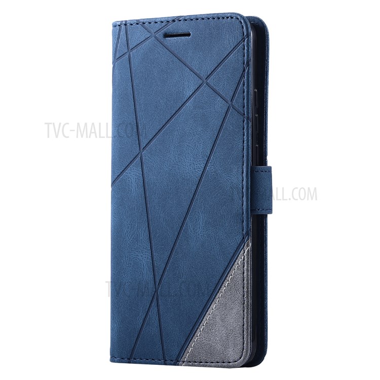 Couleur Blocage Coque De Protection En Cuir Design Élégant Pour P40 Pro Huawei - Bleu-9