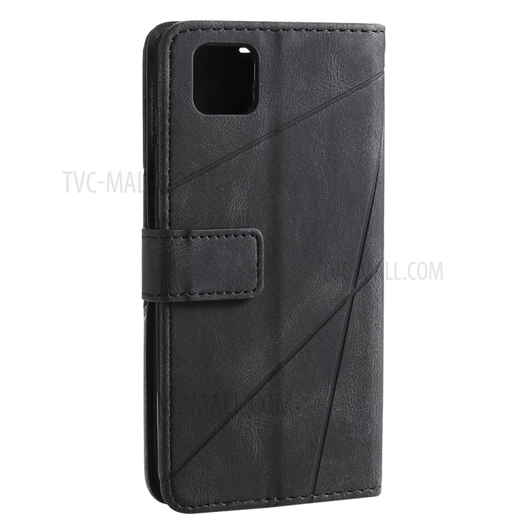 Color Blocking with Wallet Pocket and Card Slots Leather Shell for Huawei Y5p - Black-10