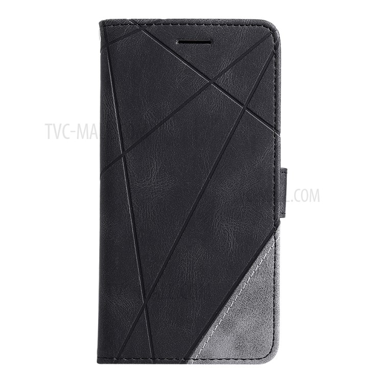 Color Blocking with Wallet Pocket and Card Slots Leather Shell for Huawei Y5p - Black-6