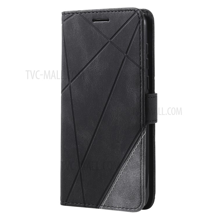 Color Blocking with Wallet Pocket and Card Slots Leather Shell for Huawei Y5p - Black-9