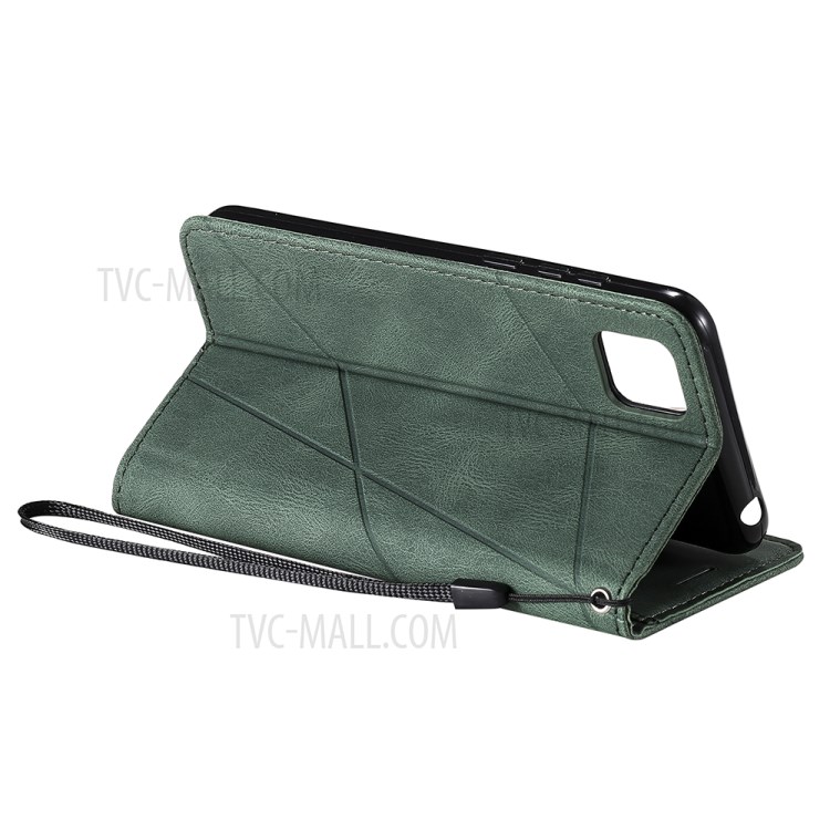 Couleur Blocage Avec Coque En Cuir Poche Portefeuille Et Emplacements Pour Cartes Pour Huawei Y5P - Vert-12