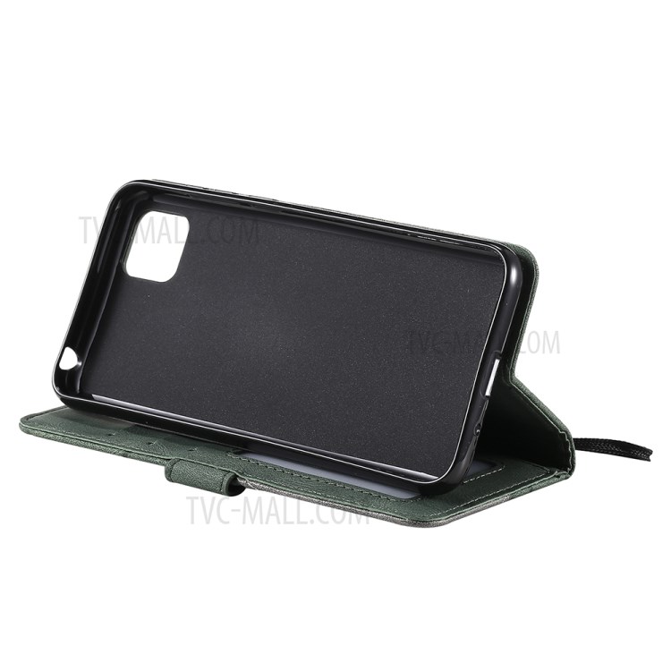 Couleur Blocage Avec Coque En Cuir Poche Portefeuille Et Emplacements Pour Cartes Pour Huawei Y5P - Vert-13