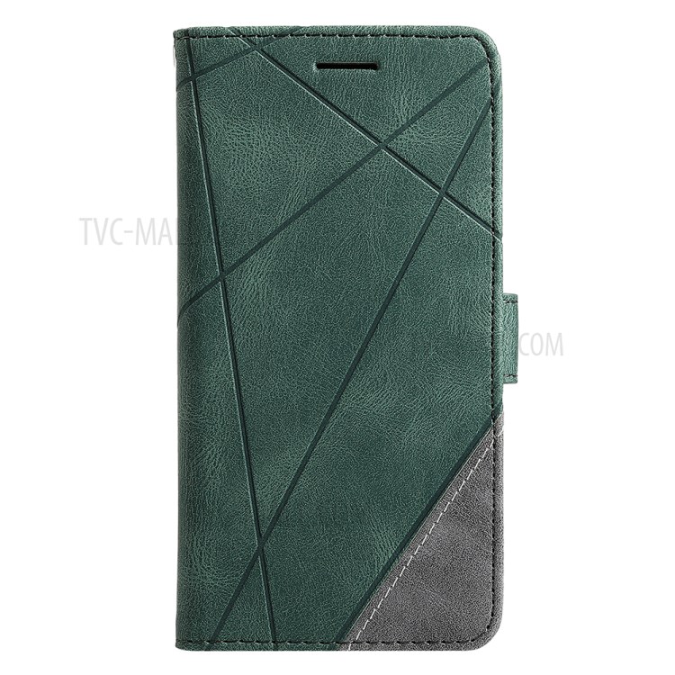 Couleur Blocage Avec Coque En Cuir Poche Portefeuille Et Emplacements Pour Cartes Pour Huawei Y5P - Vert-6