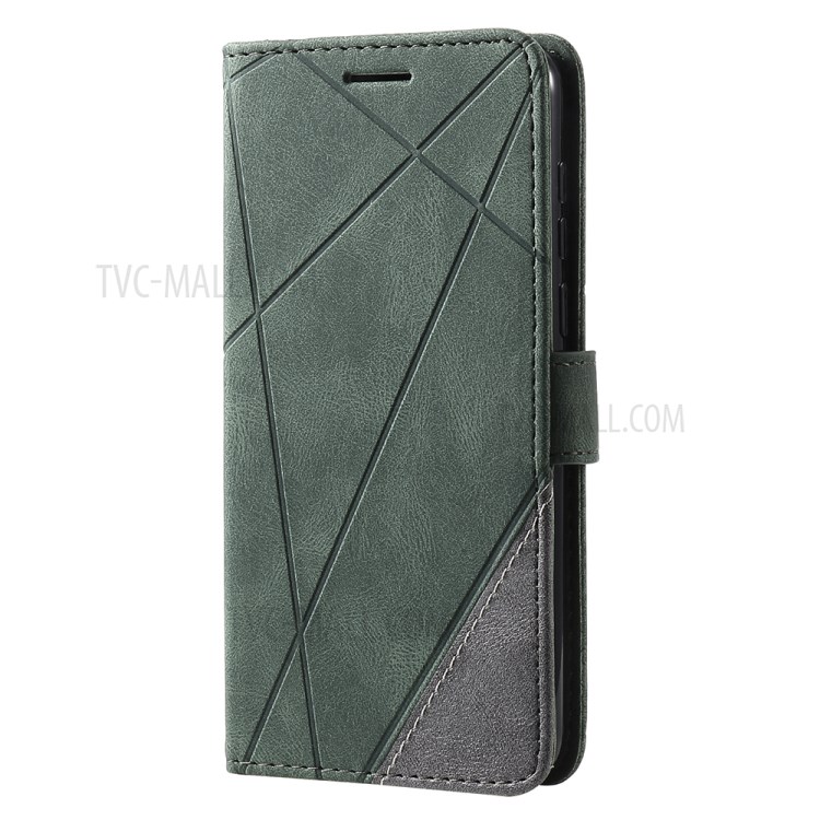 Couleur Blocage Avec Coque En Cuir Poche Portefeuille Et Emplacements Pour Cartes Pour Huawei Y5P - Vert-9