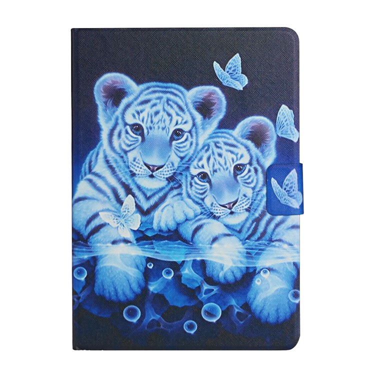 Slots de Carte D'impression Motif Flip Coquille de Tablette en Cuir Pour Huawei Matepad T8 - Tigre-2