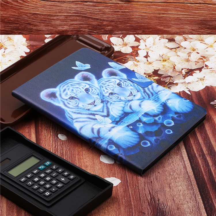 Pattern Printing Card Slots Flip Leather Tablet Shell for Huawei MatePad T8 - Tiger-6
