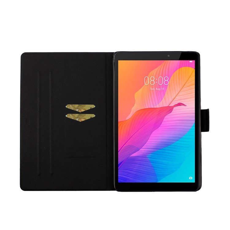 Pattern Printing Card Slots Flip Leather Tablet Shell for Huawei MatePad T8 - Tiger-8