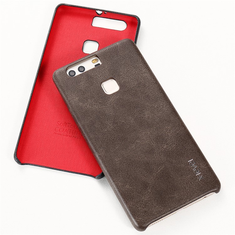 X-LEVEL Vintage Series Leather Coated Hard Shell for Huawei P9 Plus - Coffee-2