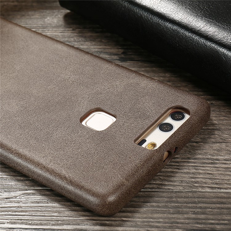 X-LEVEL Vintage Series Leather Coated Hard Shell for Huawei P9 Plus - Coffee-5