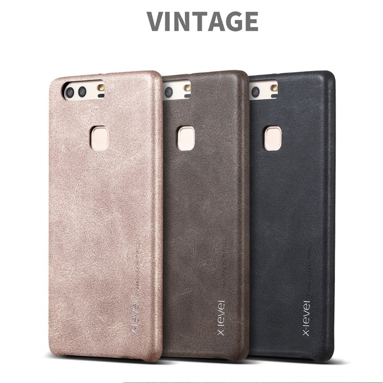 X-LEVEL Vintage Series Leather Coated Hard Shell for Huawei P9 Plus - Coffee-7