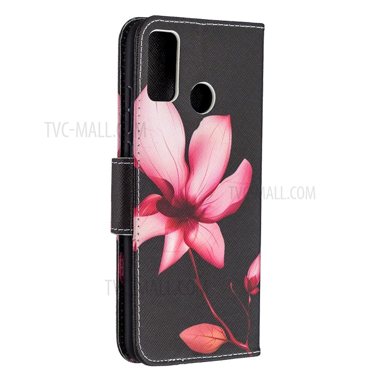 Pattern Printing Wallet Stand Leather Mobile Phone Shell for Honor 9X Lite - Flower-3