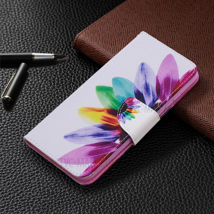 Pattern Printing Wallet Leather Protective Case for Honor 9X Lite - Colorized Flower-7